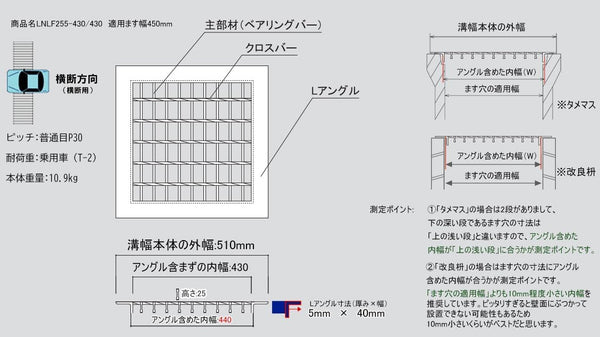 グレーチング 四面つば付グレーチング ためます ます用溝蓋 普通目 細目 180 240 300 350 360 400 450 500 600