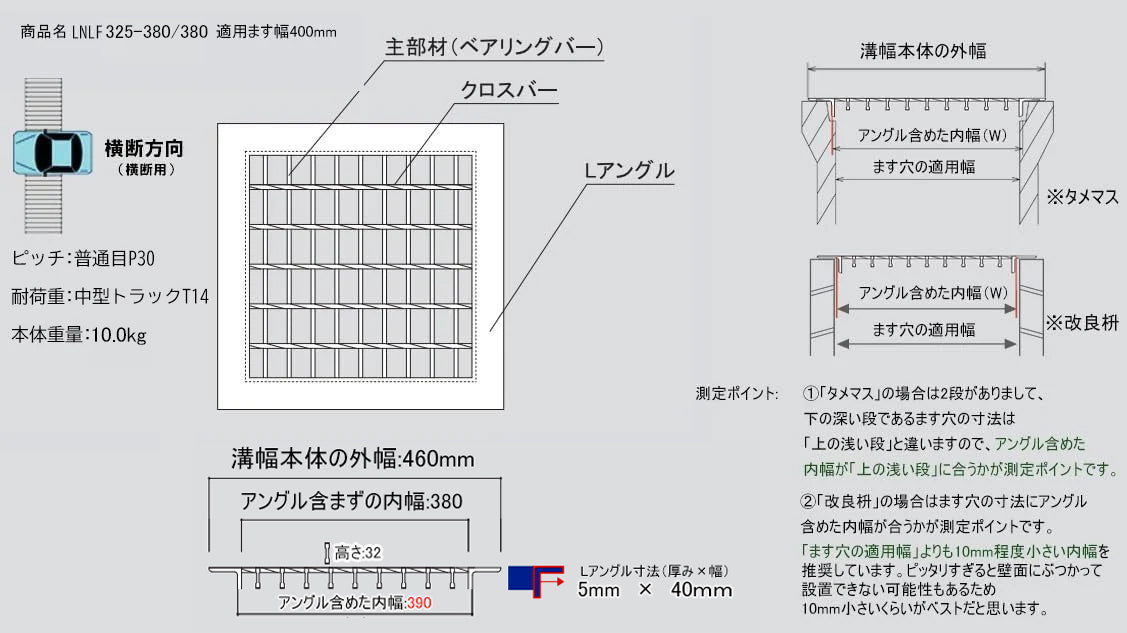 グレーチング 四面つば付グレーチング ためます ます用溝蓋 普通目 細目 180 240 300 350 360 400 450 500 600