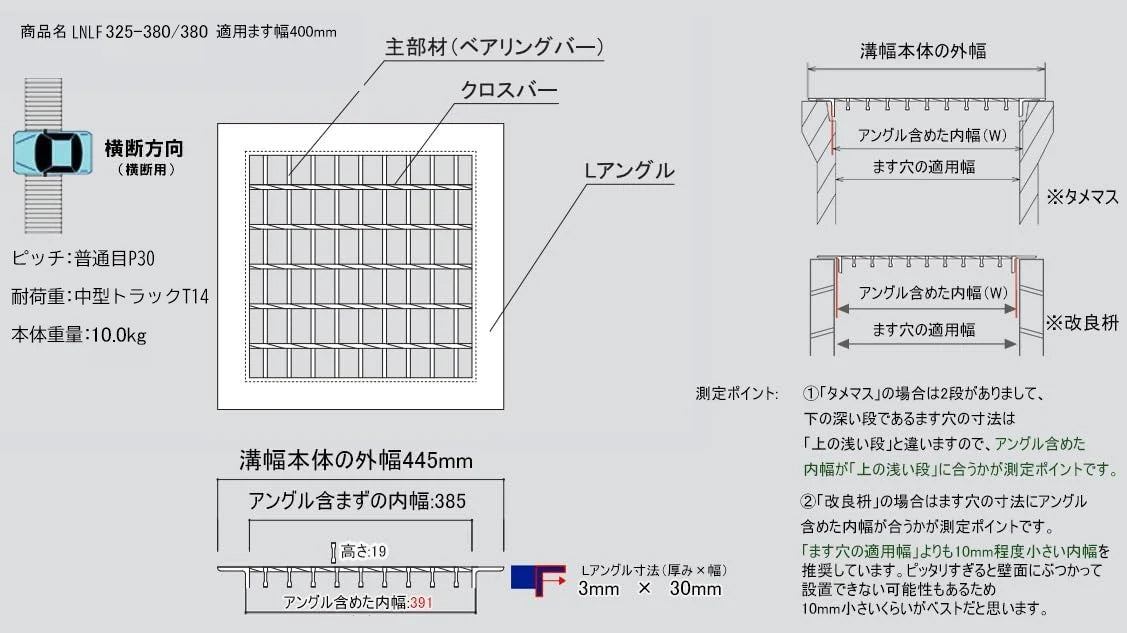 グレーチング 四面つば付グレーチング ためます ます用溝蓋 普通目 細目 180 240 300 350 360 400 450 500 600