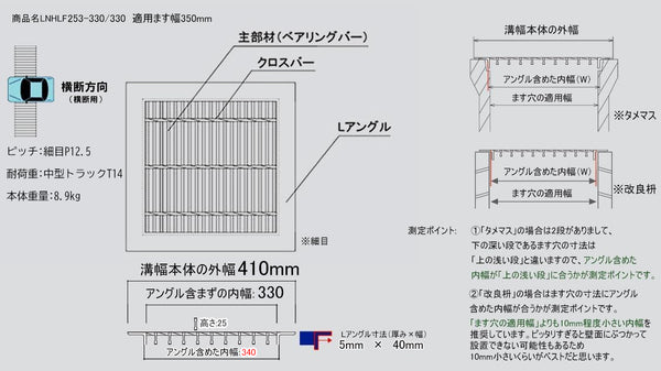 グレーチング 四面つば付グレーチング ためます ます用溝蓋 普通目 細目 180 240 300 350 360 400 450 500 600